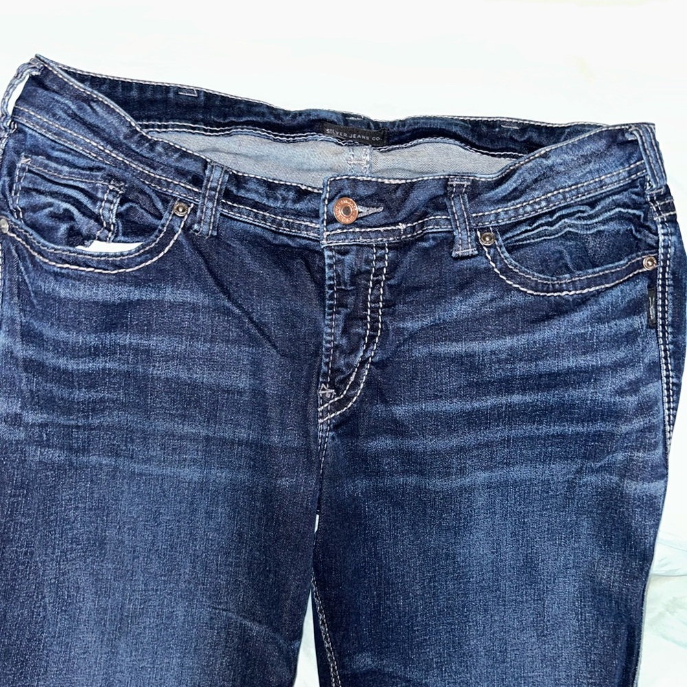Silver Jeans Blue Straight Leg Jeans with Classic Fading